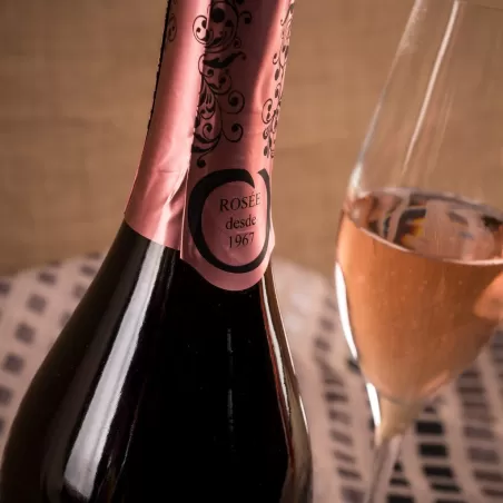 Sidra rosada espumosa bebida de Navidad